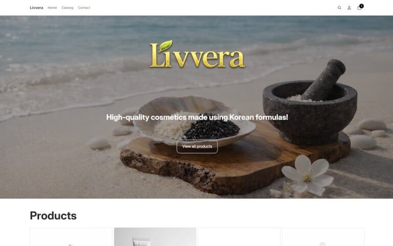 Сайт livvera-shop.com — скріншот головної сторінки