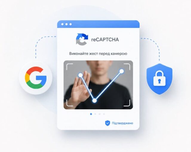 Google тестує нову reCAPTCHA з перевіркою жестів через камеру